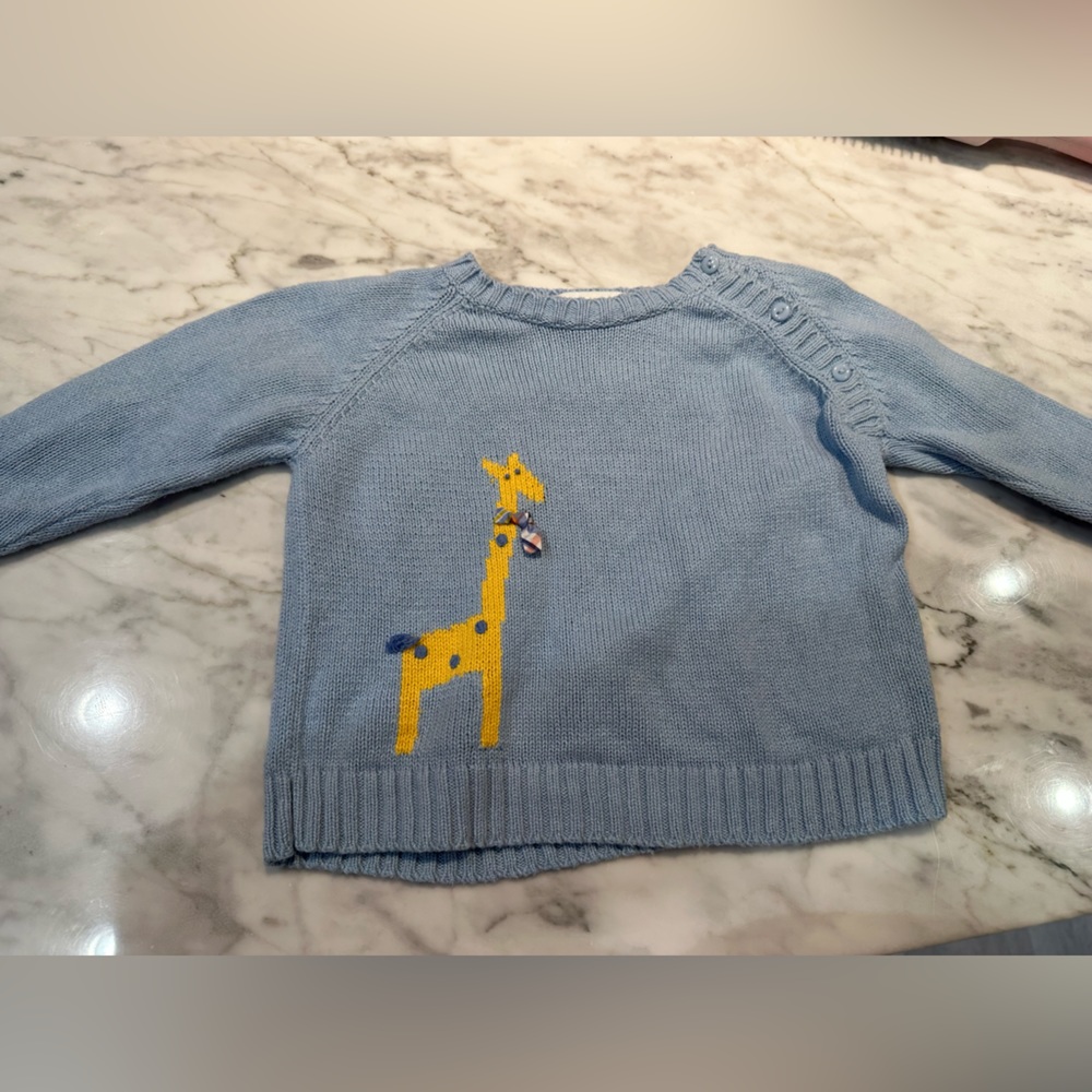 Florence Eiseman Giraffe with scarf knit sweater